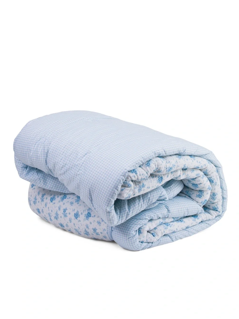 Shabby Chic Blue and White Floral Comforter Set